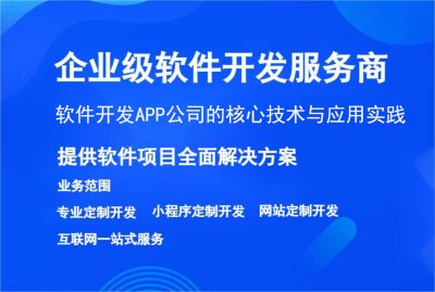 软件开发APP公司的核心技术与应用实践