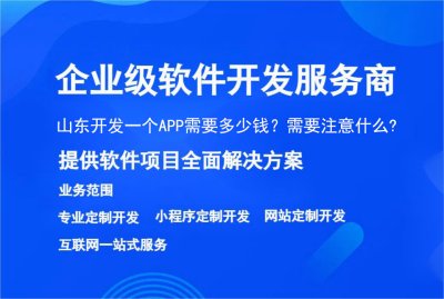 山东开发一个APP需要多少钱？需要注意什么?